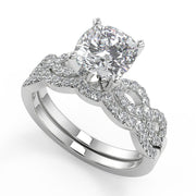 Heather Infinity Pave Cushion Cut Diamond Engagement Ring - Nivetta